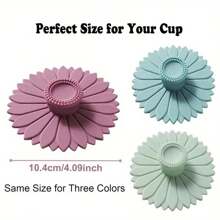 1/3 set de couvercles de tasse en silicone tournesol, couvercles de tasse multicolores, couvercles de tasse à thé et de tasse à café anti-poussière et anti-fuite, convenant aux tasses, tasses à thé, théières, couvercles de tasse flexibles, couvercles de tasse chaude pour café et thé, set de trois couleurs, accessoires de restaurant, décorations pour la maison, tasses, accessoires de tasse, tasses à café, couvercles de tasse à eau