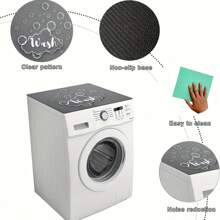 1pc Gray Letter Bubble Print Washing Machine Dust Cover Pad,Countertop Absorbent Table Mat,Absorbent & Quick-Dry Fridge Mat, Microwave Oven Dust Cover,Soft Diatom Mud Drainage Pad,Non-Skid Super Absorbent And Wear-Resistant Dish-Washing Dry Pad,19.7*23.6 Inch Modern Washing Machine & Dryer Top Cover,Suitable For Laundry Room And Kitchen