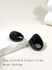 1pc Vintage Chic Tie Dye Black & White High-End Resin Square Geometric Bracelet, Elegant Women Bracelet Rings Party Holiday Accessory