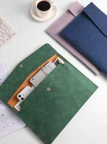 A4 PU Leather Document Bag - Waterproof File Folder & Office Organizer, Leather-Like Texture - High-Quality, Other Items, Portable Back To School Business Document Bag, School Utilities