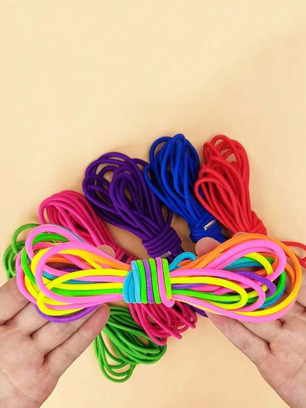 1 pieza Cuerda elástica nostálgica y duradera de colores, cuerda de saltar, banda elástica para saltar, banda elástica, cuerda de saltar de 5/7 metros