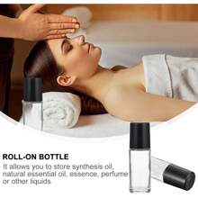 2Pcs Black Empty Glass Essential Oil Roller Bottles Vials Containers Refillable Roll-On Bottles With Funnel 30ML Refillable Cosmetic Containers,Refillable Containers