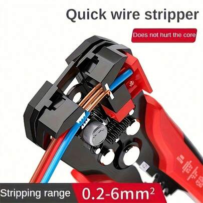 Professional Automatic Wire Strippers - Multi-Functional, 24-10AWG Range, Fast Peeling And Cutting Cable Crimping Tool, With Non-Slip Handle, For Home Decoration, Appliance Repair And Automotive Maintenance, Electrician Manual Tools