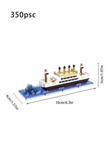 Modelo de ensamblaje de barco de lujo de partículas micro desafiante, adorno de escritorio divertido, ideal para regalos de Halloween, Navidad, Pascua y cumpleaños