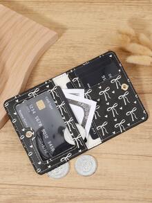 Ví mini màu hồng họa tiết nơ và trái tim, ví đựng thẻ thời trang tối giản, mỏng nhẹ, dễ mang theo, có thể đựng tiền mặt, chứng minh thư, thẻ tín dụng, tiền xu, thích hợp làm quà sinh nhật, quà kỷ niệm cho người yêu, phụ nữ, bé gái, thanh thiếu niên, sinh viên đại học, nam giới. - màu đen - Xem 7