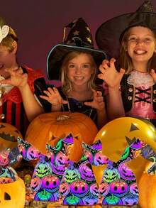 50PCS Halloween Drawstring Pockets, Trick Or Treat Cookies And Snacks Plastic Gift Bags, Suitable For Halloween Party Packaging Supplies And Party Gifts - Multicolor - View 2