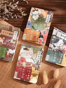 便携式口袋笔记本，160页。采用胶版纸、铜版纸和牛皮纸制成。A7尺寸，精致小巧，便于携带。内页印有可爱的手绘猫咪图案。设计精美的内页，纸张厚实。可180度平摊，书写流畅。口袋笔记本。学生笔记本。计划本。便签本。学生文具，返校礼物。耗材。 - 彩色 - 查看 11
