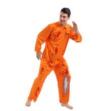 Costum de deținut american pentru adulți, 1 bucată, potrivit pentru cosplay de Halloween, petreceri și spectacole, pentru toate anotimpurile