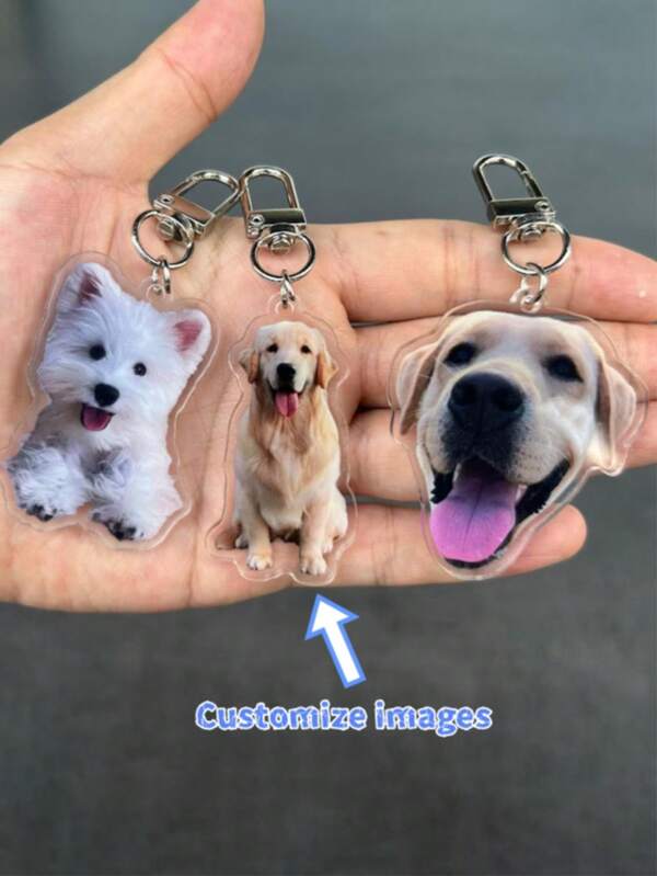 1 Customized Cat And Dog Keychain, Pet Portrait Keychain, Personalized Pet Photo Keychain, Cat Commemorative Gift, Pet Enthusiast Holiday Gift, Dog Keychain