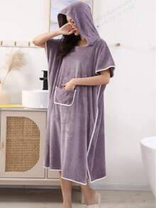 1件女士紫色无袖浴袍