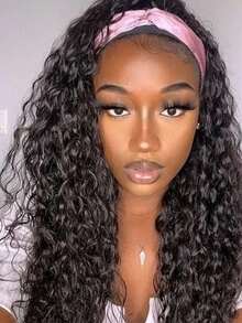 26 "Curly Hair Band Female Wig Wavy Black Wig With Headband Synthetic Woven Chemical Fiber Long Curly Hair Wig For Everyday Use And Halloween Cosplay Christmas Fashion Girls - Black - View 11