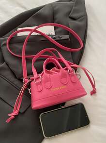 Bolso pequeño de hombro tipo cubo con diseño de patrón de caimán para maquillaje y cosméticos