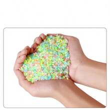 夜光鹅卵石 - 5000 颗夜光石，适用于花园、花瓶填充物和水族馆装饰，3-5 毫米蓝色树脂砾石，花园鹅卵石