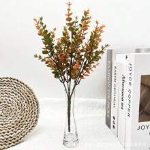 Outdoor Autumn Flowers, UV-Resistant Artificial Autumn Plants And Autumn Camellia Eucalyptus Artificial Autumn Flowers, Green Plants Are Suitable For Outdoor Home Porches, Terraces, And Thanksgiving Decorations