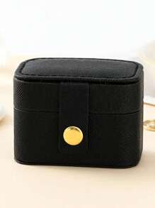Petite boîte à bague en PU, boîte à bijoux à bouton, boîte à bijoux cadeau, boîte à bague de mariage, convient pour ranger et exposer les bagues, colliers, boucles d'oreilles, nail art. Idéal pour les cadeaux de mariage et la Saint-Valentin.