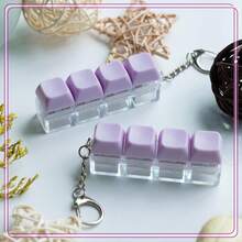 1/2 件键盘指尖玩具，键盘指尖钥匙扣，4 合 1 键盘减压按钮手指点击玩具，按钮减压指尖礼物，适合成人缓解压力