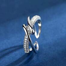 1 pieza Anillo de extremo abierto con diseño único de cruce elegante y minimalista, adecuado para uso diario