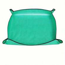32x32cm Waterproof Garden Mat For Potting Soil Replacement - Durable, Thick Plastic, Suitable For Succulents, Flowers And Vegetable Gardening, Green Round Mat With Handle, Gardening Maintenance | Round Garden Mat | Durable Plastic