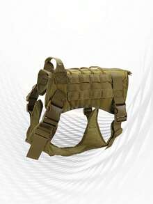 Arnés Táctico Para Perros Con Asa, Ajustable Correa Transpirable y Cómodo, Adecuado Para Perros Medianos y Grandes - Caqui - Ver 1