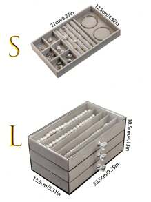1 Stück multifunktionale Schmuckbox, 3-lagiger Halsketten Aufbewahrungskasten, schubladenartiger Schmuckorganizer für Zuhause für Ohrringe, Ringe, Ketten, Armbänder, geeignet für Schmuckgeschäfte und täglichen Gebrauch, große Kapazität, ideales Geschenk für Frauen und Mädchen