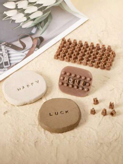 Mini Letter Stamp For Polymer Clay Cutters, Jewelry Diy Message Brand Logo Text Emboss Seal Tool, Embossing Polymer Clay Cutters, Clay Earring Cutter For Polymer Clay Jewelry Making,Polymer Clay Stud Earring Stamp Making Tool, Clay Jewelry Making Kit, Clay Earring Molds