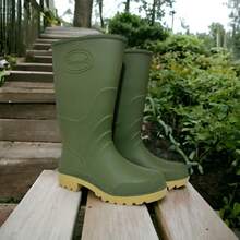 Botas Hombre Caballero Lluvia Hule Plástico Trueno Duramil - Verde - Ver 1