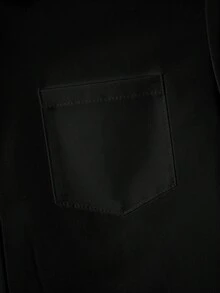 Teenagers' Classic College Style Casual Party Black Formal Short Sleeve Shirt - màu đen - Xem 6