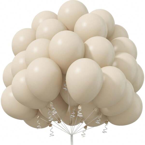 15/50/100pcs Sand White Latex Party Balloons, 12 Inch Round Helium Sand White Balloons, For Birthday, Wedding, Gender Reveal Party Decorations, Graduation, Anniversary Party Decoration, Arch Party Decorations