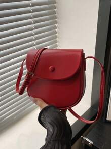 Fashion Mini Solid Colour Simple Multifunctional PU Flap Crossbody Saddle Bag For Shopping, Purse, Shopping, Young Women, College Students, Newcomers, White Collar. They Are Perfect For Office, College, Work, Business, Commuting, Outdoor Activities, Travelling And Excursions.