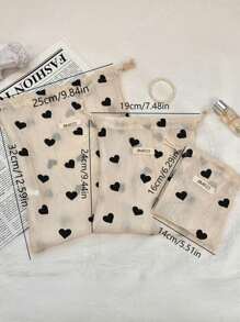 1 Small And Convenient Love Storage Bag, Which Can Put Lipstick, Air Cushion, And Carry It With You When Traveling, And The Drawstring Design Is More Fashionable And Foreign