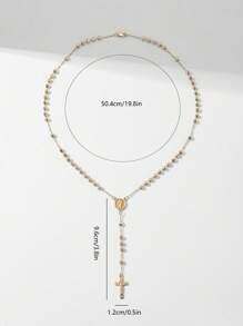 1 Stück 2025 Neu Silber 925 Hypogletisch 14K vergoldet handgefertigtes Priesterkreuz Jesus Rosenkranz Anhänger Halskette mit hochwertiger Geschenkbox & Tragetasche, geeignet für Mütter/Valentinstag, Freunde, Gläubige, Katholische Erste Kommunion, tägliches & Feiertags Gebet Tragen