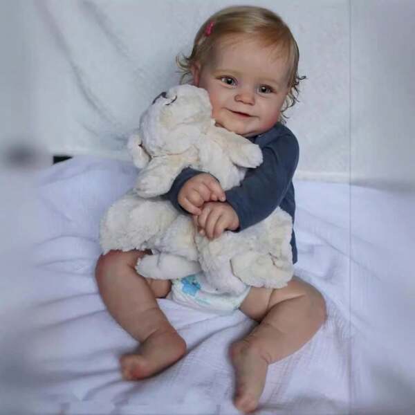Realistische Babypuppen Echte Reborn-Babypuppen 20 Zoll Neugeborene Babypuppe Mädchen Real Life Weiche Silikonrubbberpuppe Realistisches Baby Geeignet für Kinder ab 3 Jahren