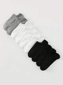 5/10/15/20 pares de calcetines clásicos de moda de unicolor para mujeres/hombres/niñas/niños/parejas, transpirables y cómodos, adecuados para estudiantes y adultos, para fiesta/vacaciones/oficina/uso en casa, color y estilo aleatorios