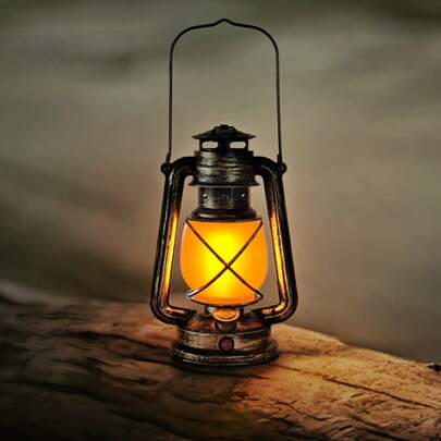 Battery Powered LED Lantern Decor For Indoor And Outdoor Use, Vintage Lantern With Dancing Flame Effect, Vintage Style Room Lantern Decor. Waterproof Remote Control Lantern Decor For Garden, Porch