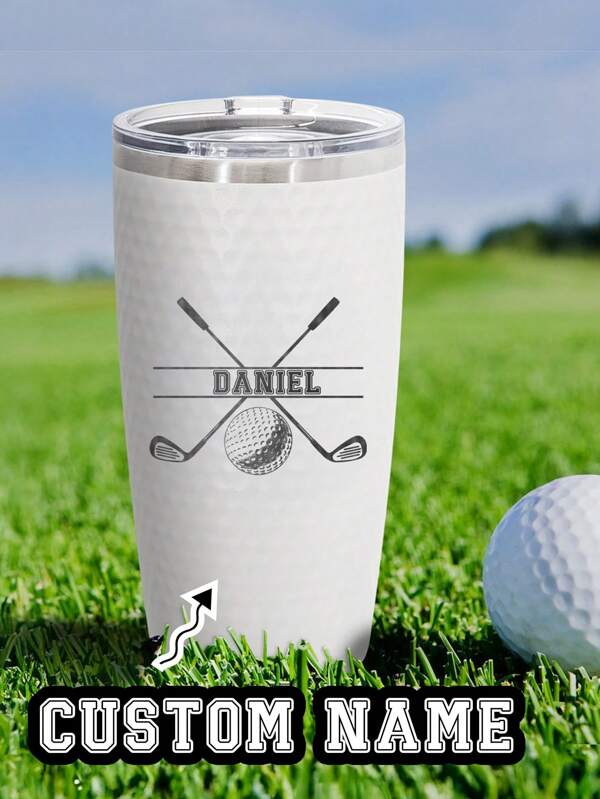 Custom Golf Tumbler Father's Day Gift, Personalized 20oz Dimpled Golf Water Bottle, Engraved Outdoor Travel Mug, Personalized Insulated Golf Tumbler,Gift For Golf Lover,Custom Golf Travel Mug,Gifts For Dad, Golfer Sport Gift, Personalized 20oz Tumnbler For Him Her, Christmas Tumbler, Golf Dad Gift