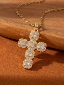 A New Light Luxury Exquisite Size 10 Full Diamond Sparkling Temperament 14k Gold Waterproof Fashionable Versatile Women's Necklace