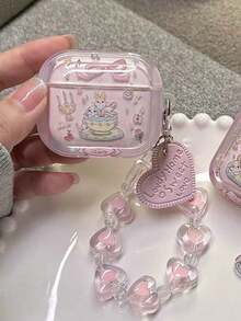 卡通兔心硅胶耳机壳适用于 1/2/3/4/Pro/Pro(2nd)/Pro(3rd) - 粉色 - 查看 6