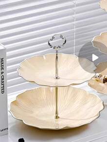 Multi-Layer Snack Tray, Detachable Fruit Plate, Cake Stand, Candy Dish, Suitable For Living Room Coffee Table, Wavy European Minimalist Luxury Fruit Plate, Cake Stand, Dessert Table, Dry Fruit Tray, Creative Fruit Plate, Minimalist And Fashionable - Multicolor - View 11