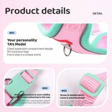 Pet Harness And Leash Sets Adjustable Harness For Small Dog Leash Color Splicing Breathable Pet Harness Out Walking Cat Dog Strap