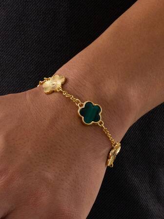 1 st klassiskt elegant lyckoklöverpärlarmband för män