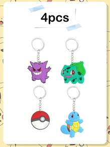 pokemon Pokemon Keychain Pendant, Pokemon Pokemon Key Chain, PVC Cartoon Pokemon Keychain, Cute Keychain Ring, Party Decoration, Party Small Gift Christmas And Halloween Festival Supplies And Decorations