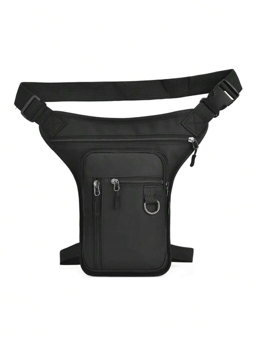 Men's Minimalist Zipper Daily Casual Fashion Waist Leg Bag Running Accessories Gun Holster Belt Bag - Black - View 1