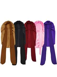 1 pieza Gorro de satén largo, Gorro de seda para cabello, Gorro para dormir, Gorro para trenzas largas, Gorro de cuidado del cabello reutilizable y ajustable, Gorro para dormir para mujeres