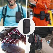 Durable Nylon Cell Phone Pouch With Adjustable Belt Loop - Lightweight Holster Case, Easy-Clean, Perfect For Daily Commute, Phone Pouch - Black - View 11
