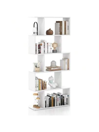 オープンシェルフ 5段 ラック 本棚 S字ラック ジグザグラック