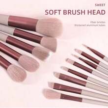 Christmas Limited Edition Premium 13 Soft Makeup Brushes Set With Perfect Soft Pouch - Premium Makeup Tools, Made Of High Quality Fibers, Girly Fashion Items, Christmas Gifts - Women'S Gifts - 咖啡棕 - 查看 4