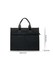Portable Document Bag Large Capacity Business Briefcase Large Capacity Office Bag Tote Bag - Multicolor - View 8
