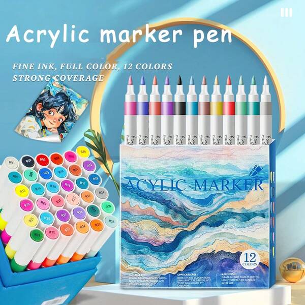 120 Color Options Soft Tipped Acrylic Paint Markers, Fine Tip And Brush Dual-Ended Pen, Suitable For Stone, Wood, Calligraphy, Canvas, Ceramic, Metal, Rock Painting, And DIY Crafts