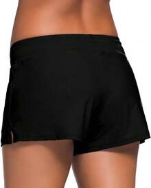 Traje de baño de mujer con bermudas, top tipo tankini y braguitas incorporadas - Cordones azul marino - Ver 9