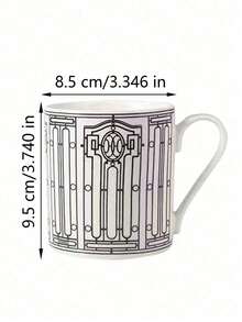 Cabin Kangaroo 1入組北歐風格簡約陶瓷咖啡杯，INS風格帶釉柱狀創意美式杯，大容量家居用品，精美的北歐下午咖啡杯，適合家庭廚房，生日禮物，節日祝福，派對用品，是男女朋友的理想禮物 - 一個黑色白線咖啡杯 - 查看 2